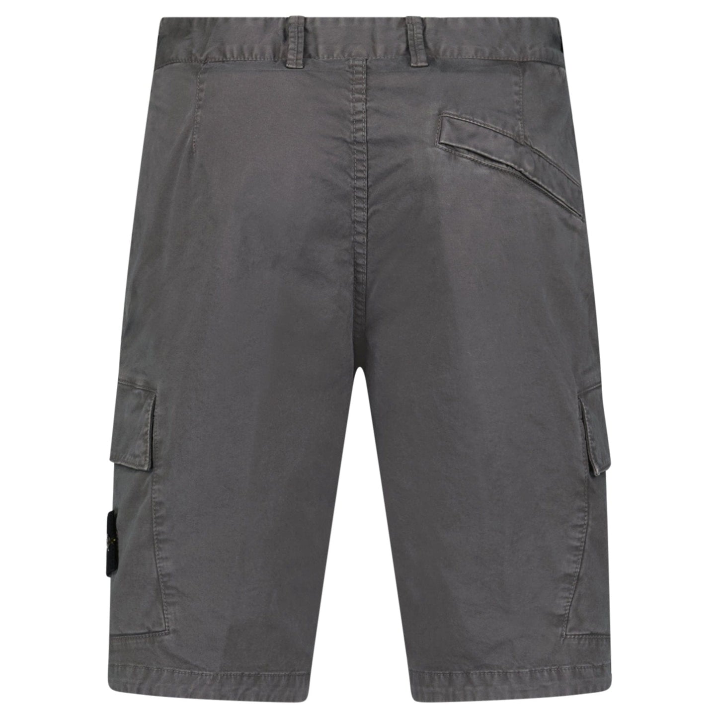 Stone Island Organic Cotton Stretch Broken Twill 'Old' Effect Cargo Shorts in Charcoal Grey - Kick Game