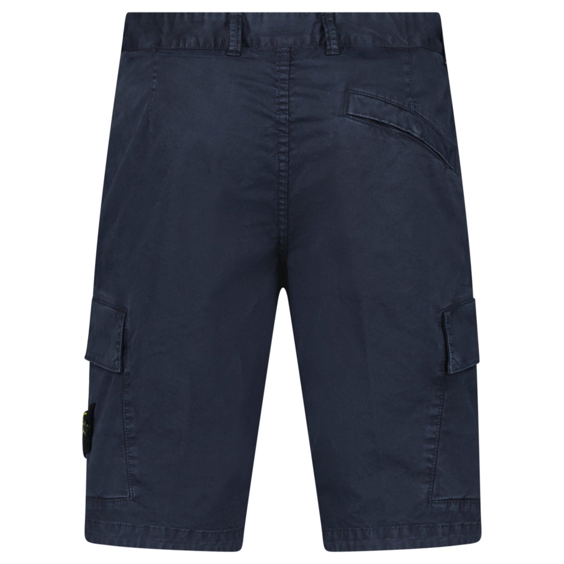 Stone Island Organic Cotton Stretch Broken Twill 'Old' Effect Cargo Shorts in Navy - Kick Game