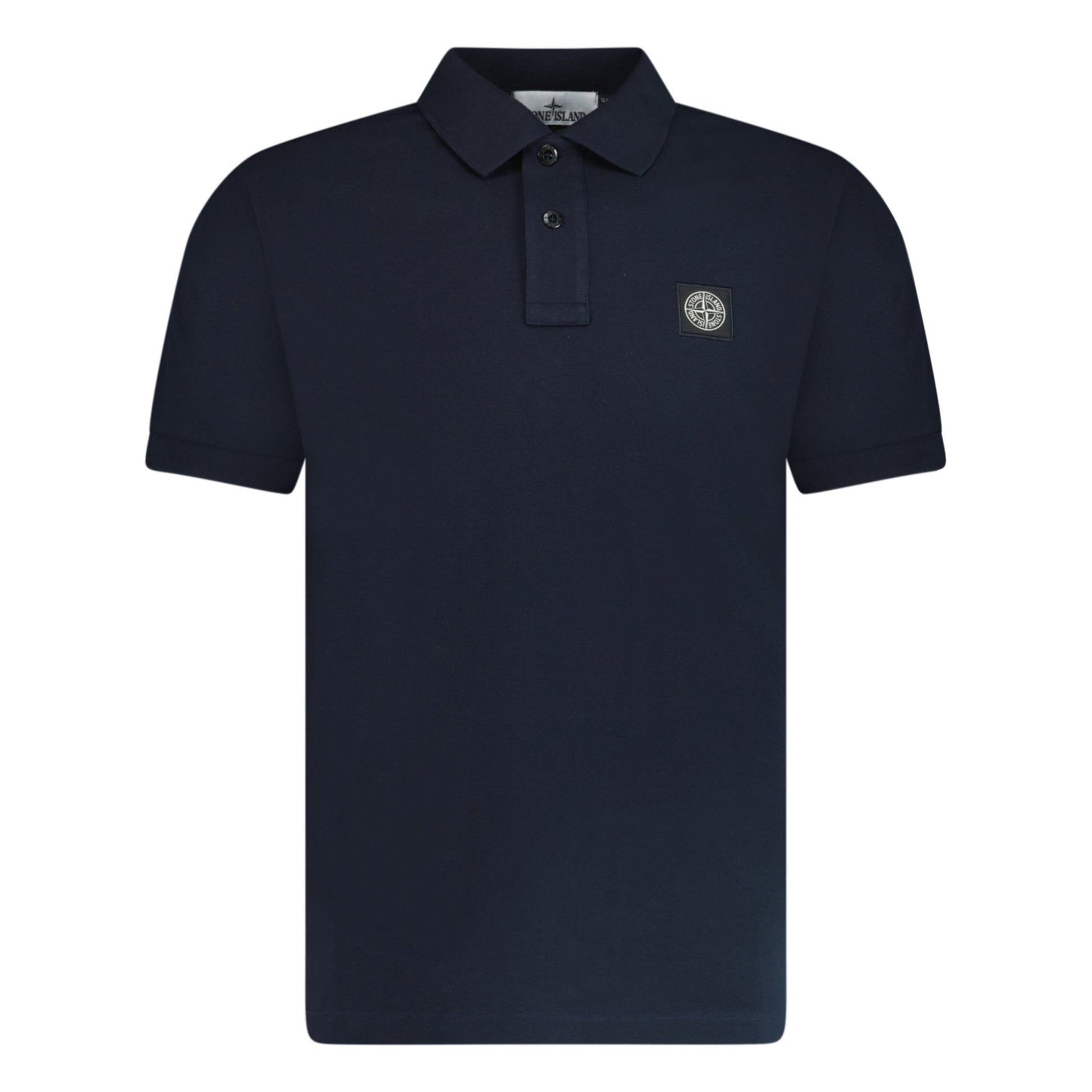 Stone Island Patch Polo T-Shirt Slim Fit Navy - Kick Game