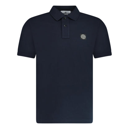 Stone Island Patch Polo T-Shirt Slim Fit Navy - Kick Game