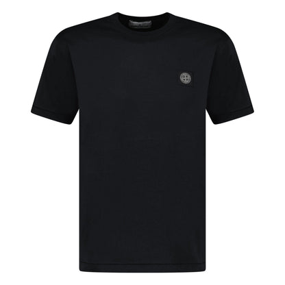 Stone Island Slim-Fit Short-Sleeve T-Shirt With Compass Patch Black - Kick Game