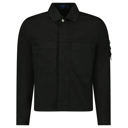 Stone Island Bull Denim-TC Coach Jacket in Black - Kick Game