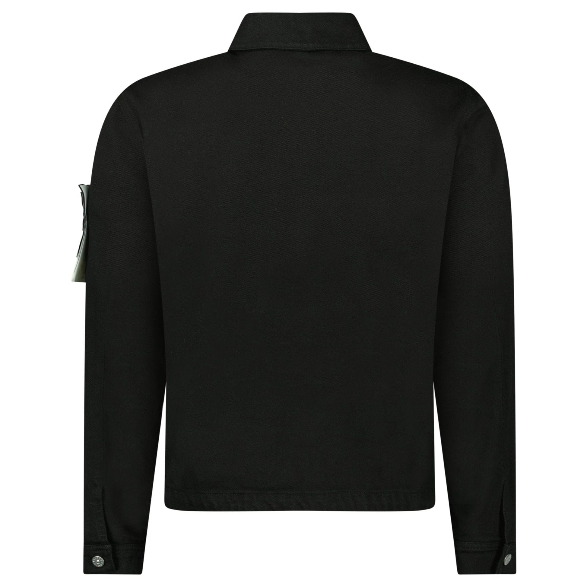 Stone Island Bull Denim-TC Coach Jacket in Black - Kick Game