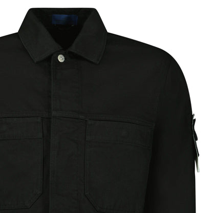 Stone Island Bull Denim-TC Coach Jacket in Black - Kick Game