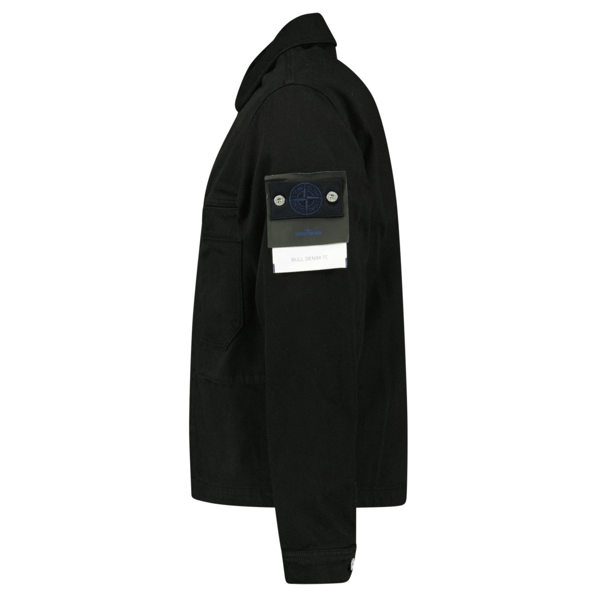 Stone Island Bull Denim-TC Coach Jacket in Black - Kick Game