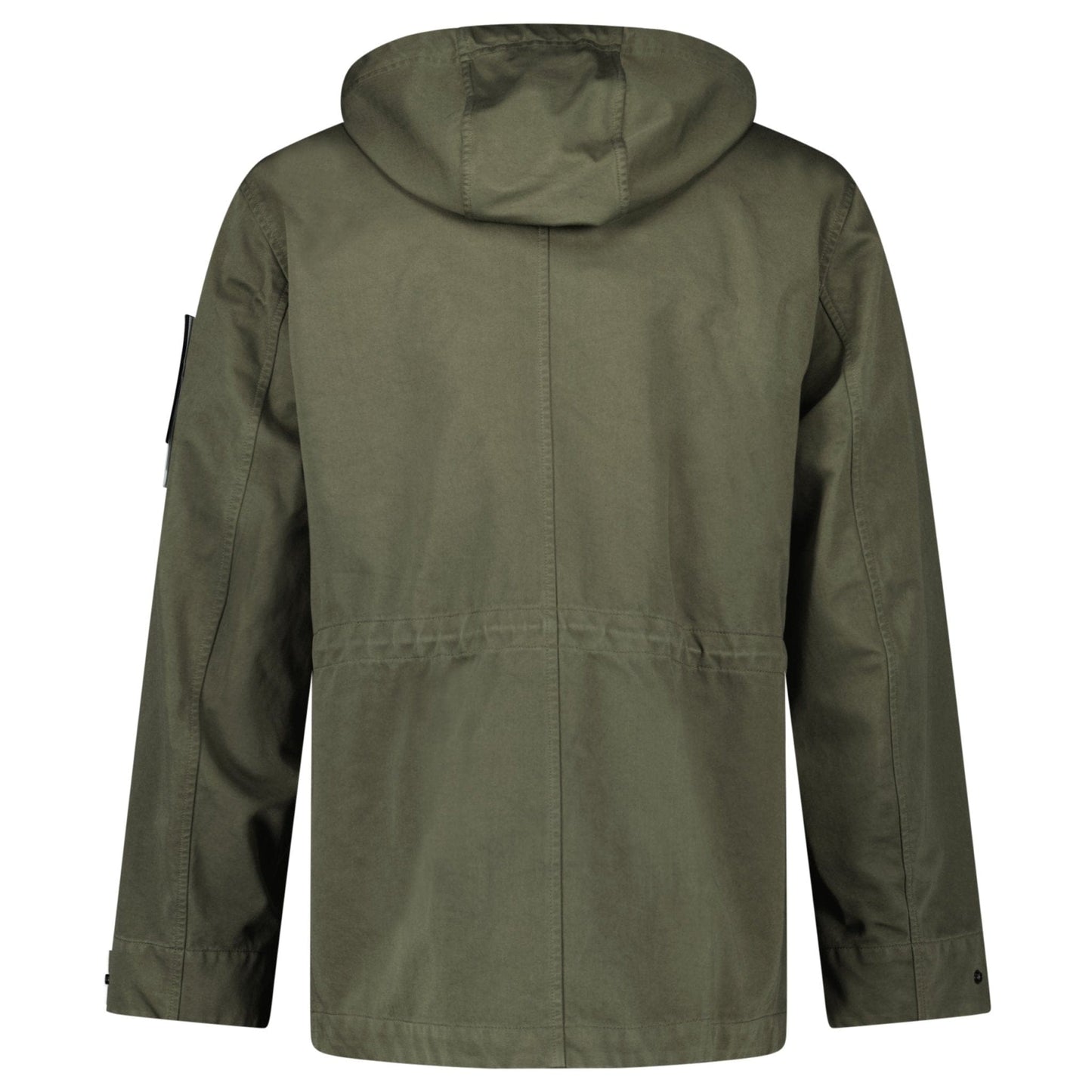 Stone Island Drawstring-Hood Regular-Fit Cotton Jacket in Military Green - Kick Game