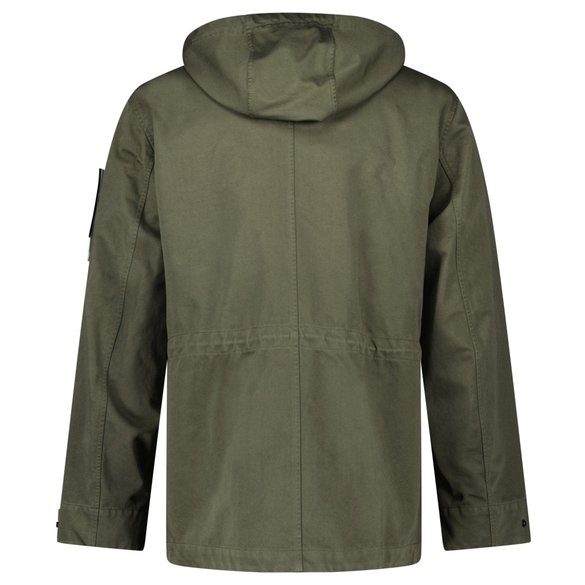 Stone Island Drawstring-Hood Regular-Fit Cotton Jacket in Military Green - Kick Game