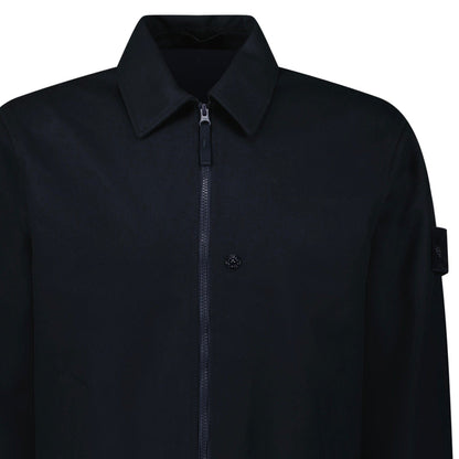 Stone Island Ghost Zip-Up Overshirt in Navy - Kick Game