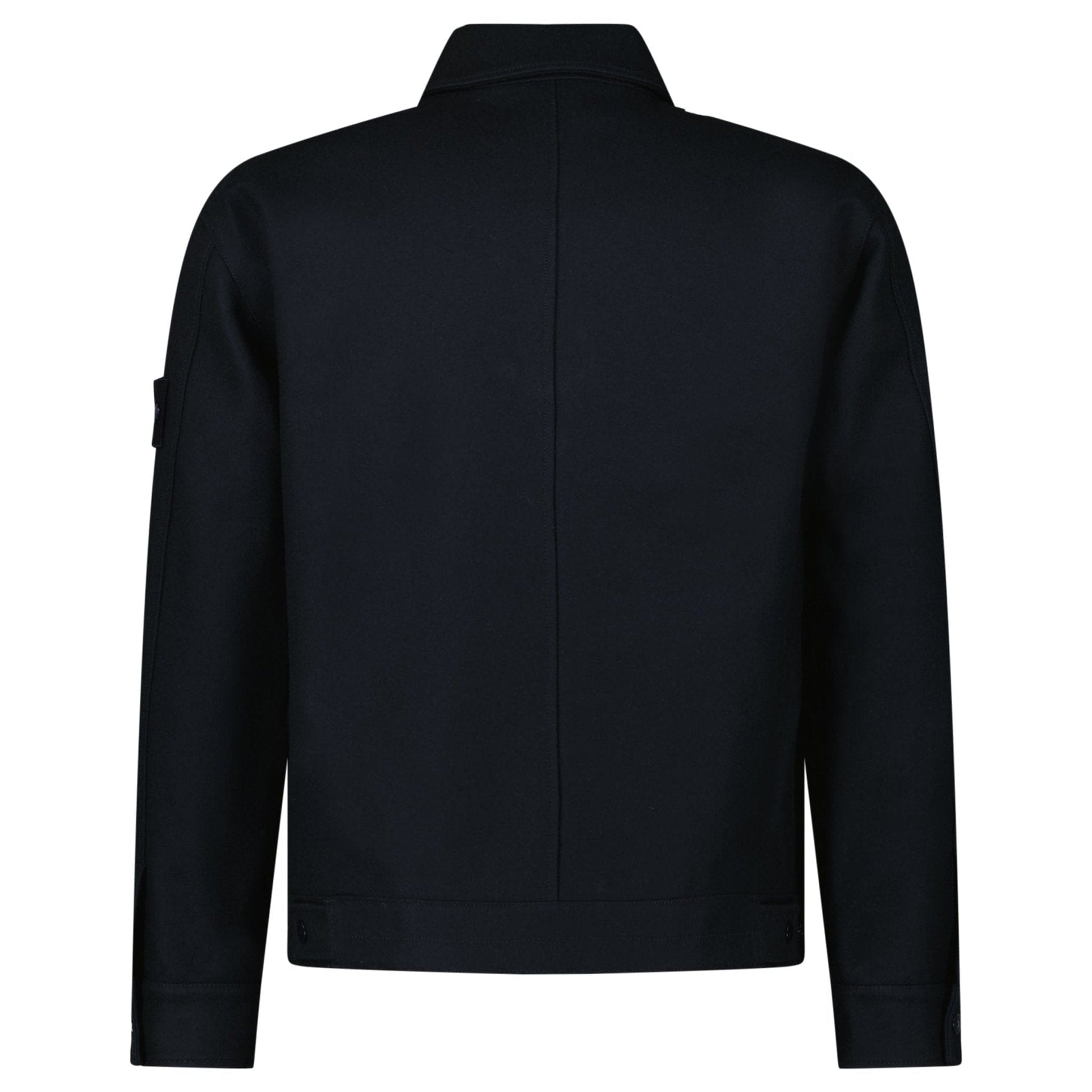 Stone Island Ghost Zip-Up Overshirt in Navy - Kick Game