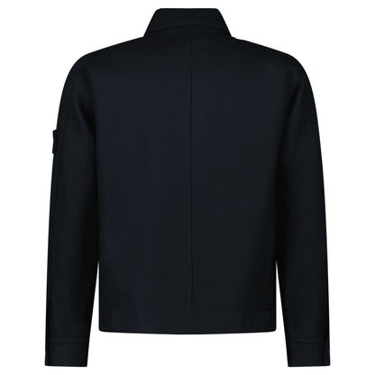 Stone Island Ghost Zip-Up Overshirt in Navy - Kick Game