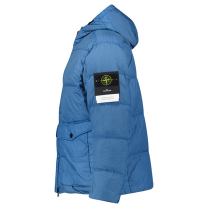 Stone Island Hooded Down Jacket in Steel Blue - Kick Game