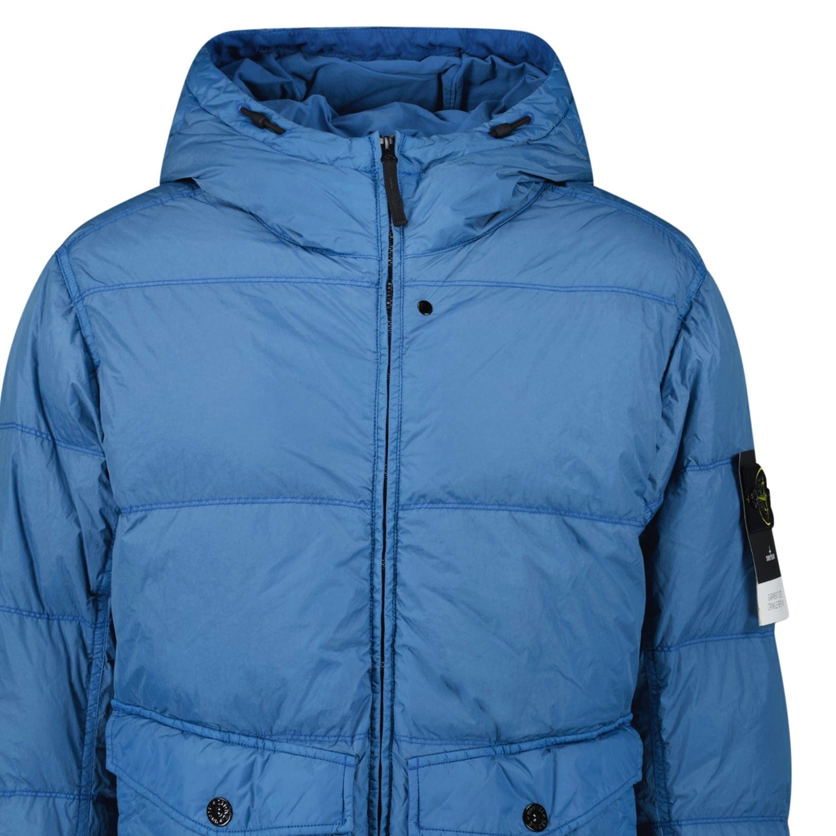 Stone Island Hooded Down Jacket in Steel Blue - Kick Game