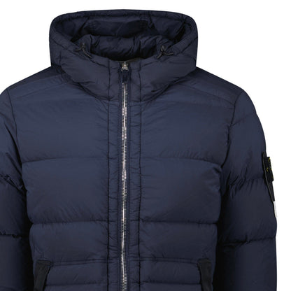 Stone Island Hooded Puffer Jacket In Seamless Tunnel Nylon Navy - Kick Game