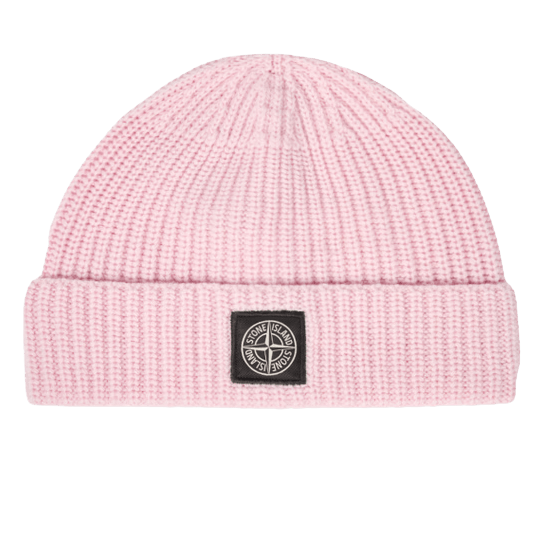 Stone Island Pink Beanie with Compass Patch - Kick Game