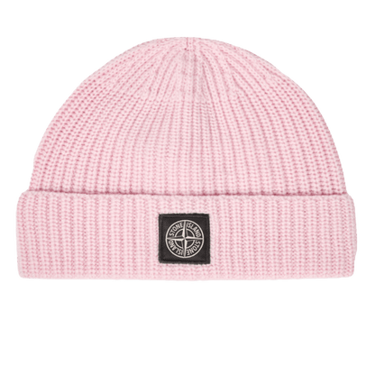 Stone Island Pink Beanie with Compass Patch - Kick Game
