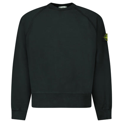 Stone Island Relaxed Fit Crewneck Sweatshirt Black - Kick Game