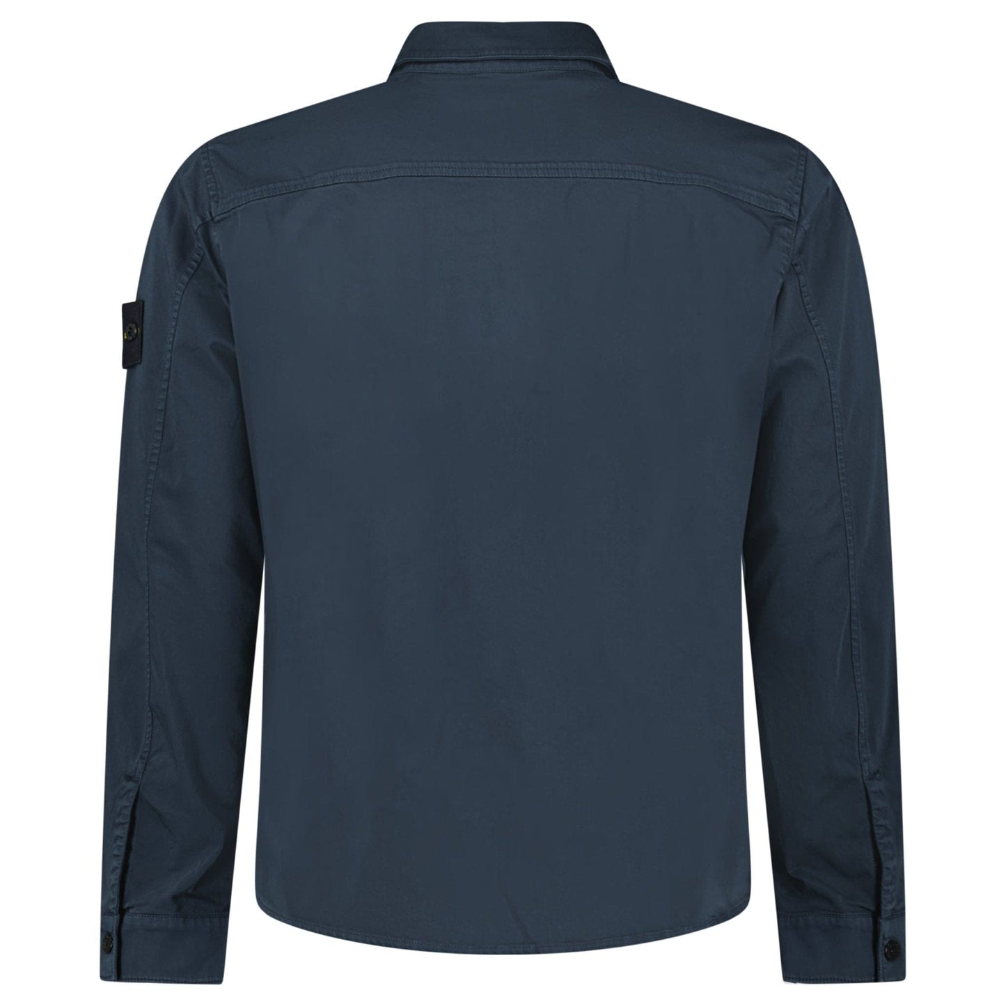 Stone Island Stretch Organic Cotton Satin Overshirt in Navy - Kick Game