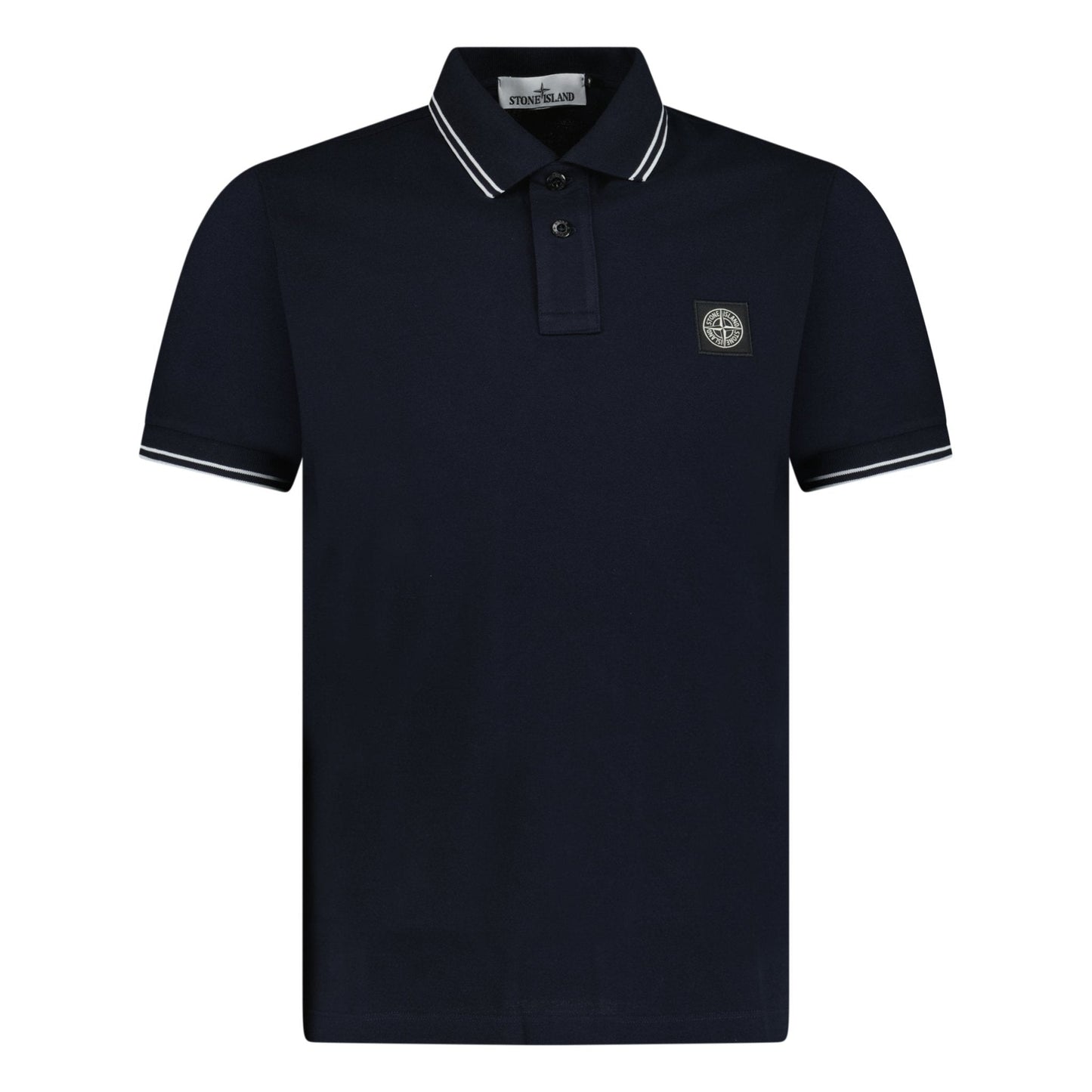 Stone Island Stripe Collar Polo T-Shirt Slim Fit Navy - Kick Game