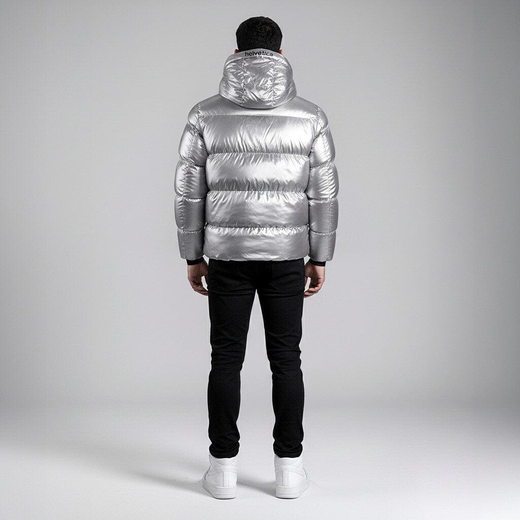 Cosmos Hooded Down Jacket - Silver - Kick Game