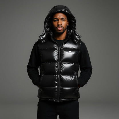 Helvetica Mountain Pioneers Space Sleeveless Hooded Jacket - Kick Game