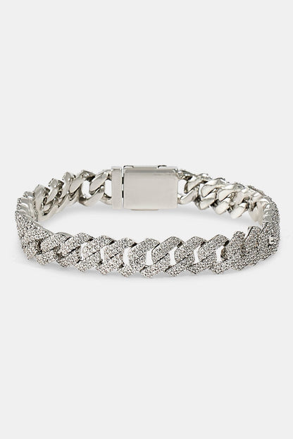 Iced Prong Cuban Bracelet - 10mm - White - Kick Game