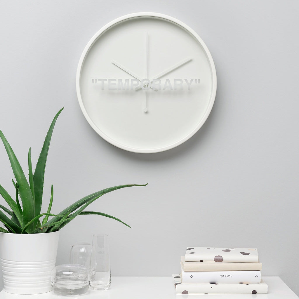 Virgil Abloh x IKEA MARKERAD "TEMPORARY" Wall Clock White - Kick Game
