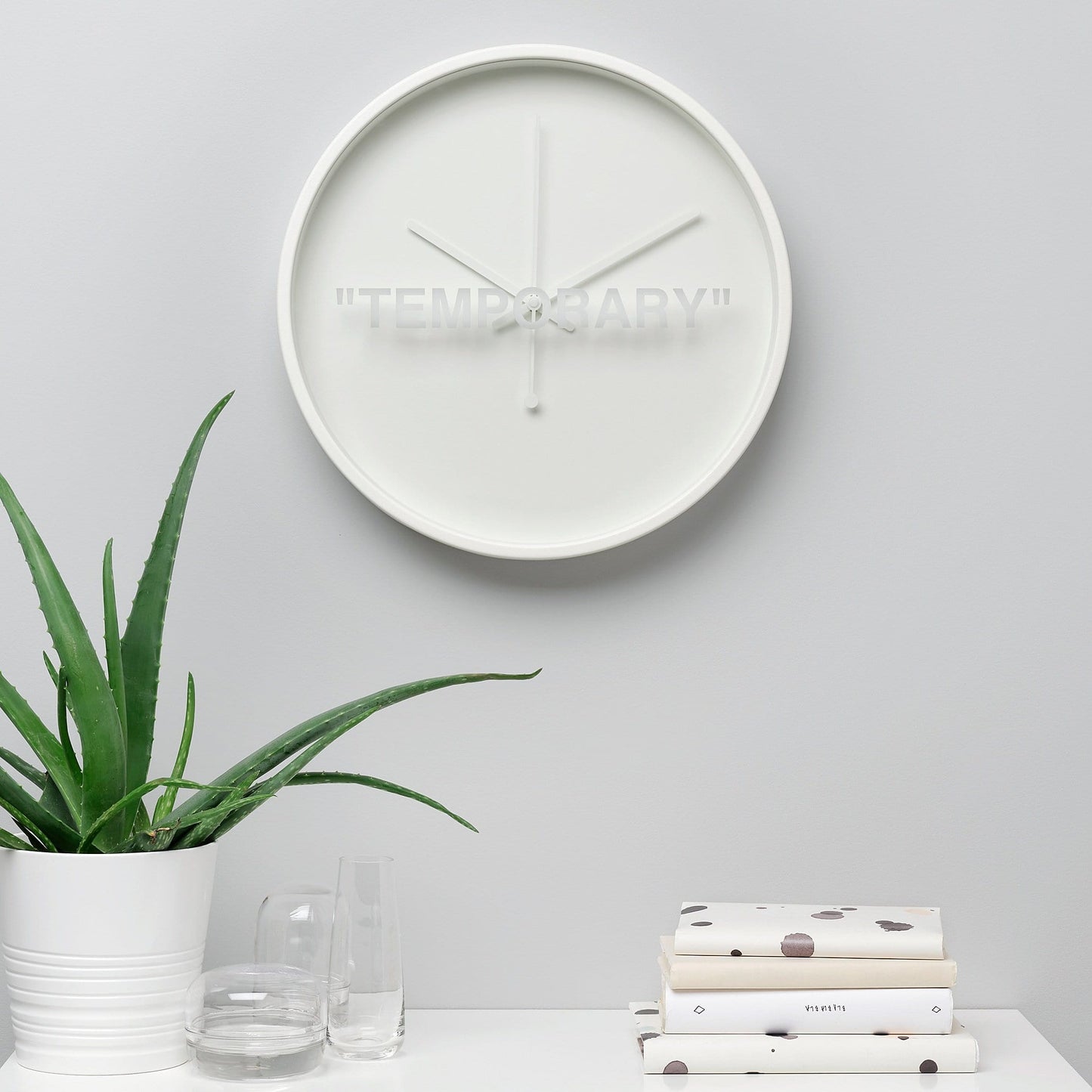 Virgil Abloh x IKEA MARKERAD "TEMPORARY" Wall Clock White - Kick Game