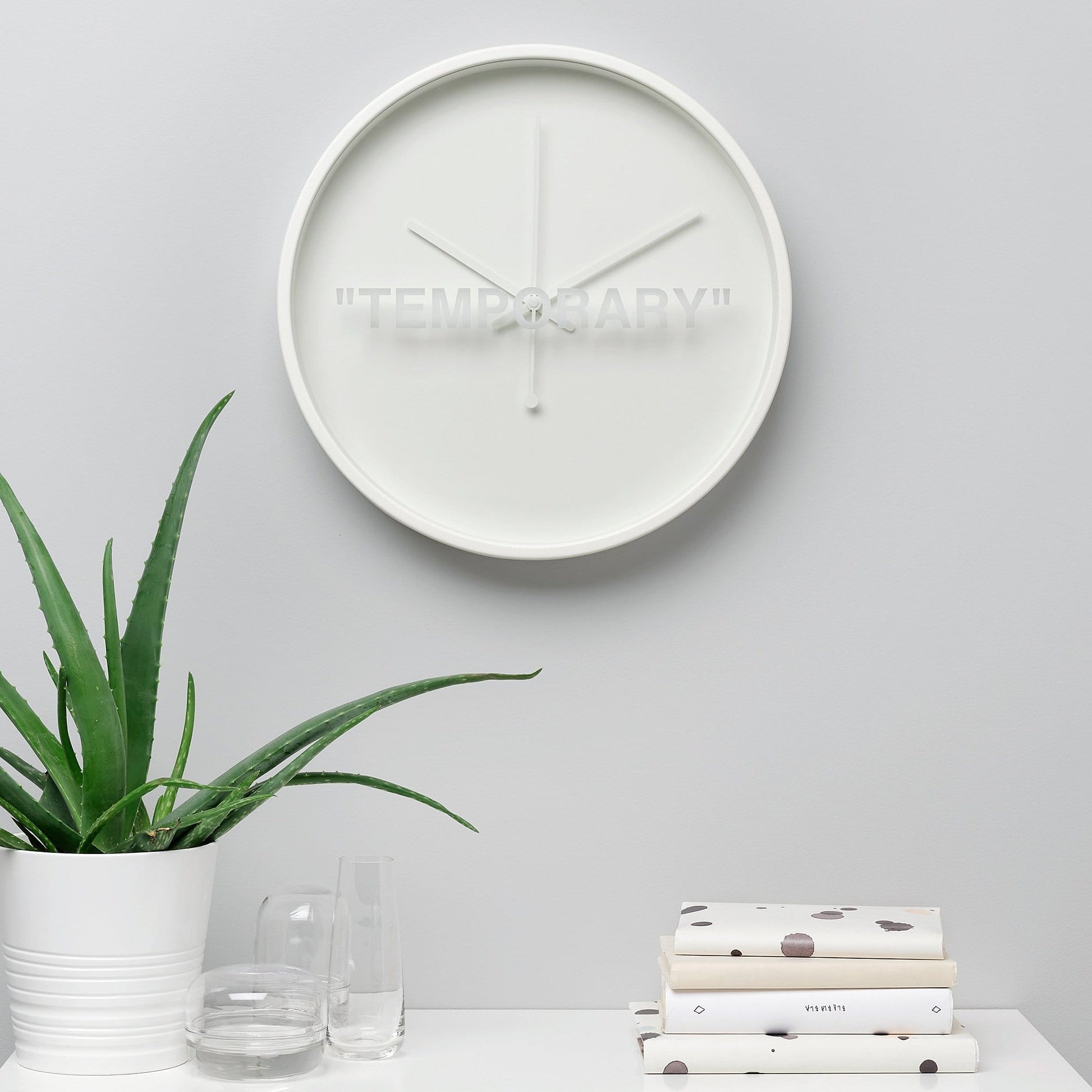 Virgil Abloh x IKEA MARKERAD "TEMPORARY" Wall Clock White - Kick Game