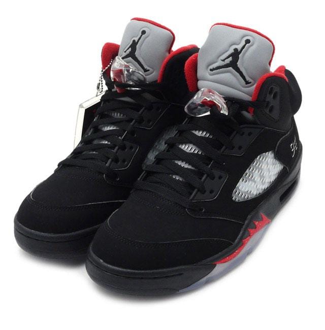 nike Air Jordan Retro 5 Supreme Black Fire Red 824371-001 Size 12