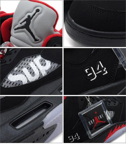 AIR JORDAN 5 RETRO SUPREME "SUPREME" Black - Kick Game
