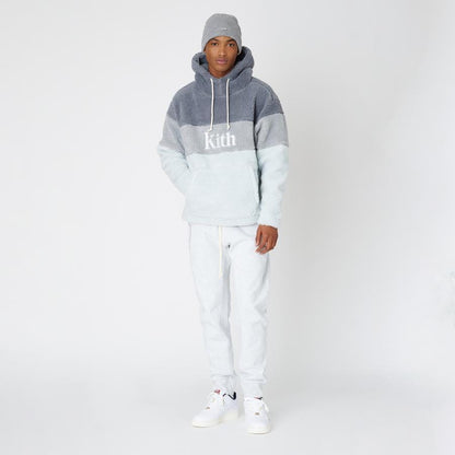 Kith Sherpa Double Pocket Hoodie Pearl Blue - Kick Game