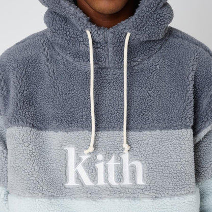 Kith Sherpa Double Pocket Hoodie Pearl Blue - Kick Game