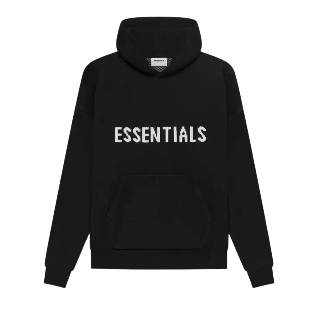 Fear of God Essentials Knit Hoodie 'Black' - Kick Game