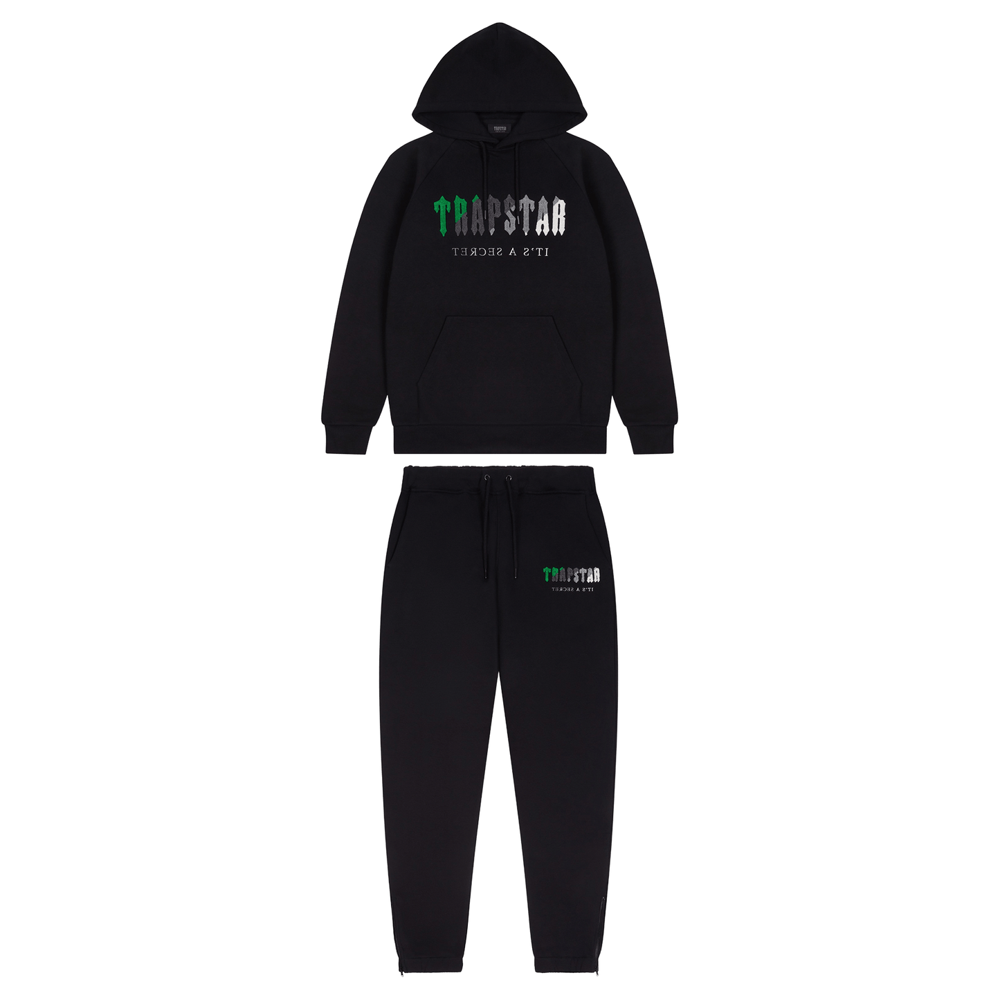 Trapstar Chenille Decoded Hooded Tracksuit-Black/Green - Kick Game
