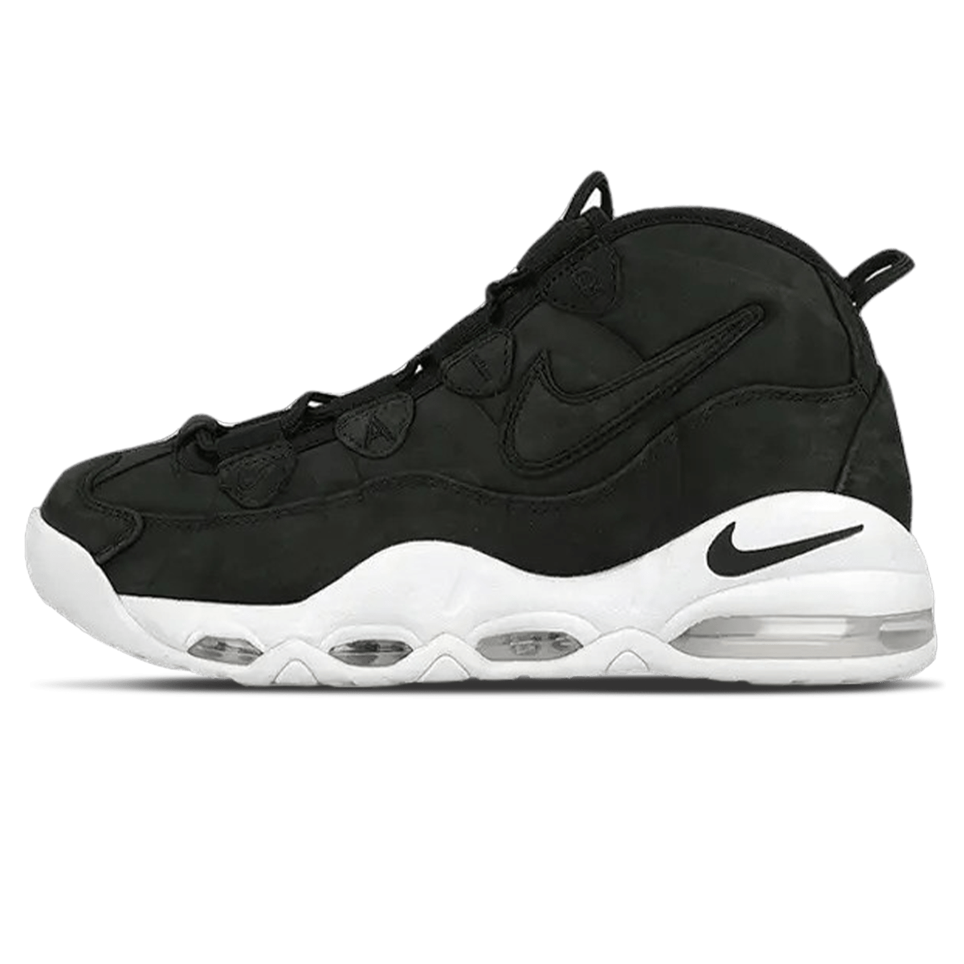 nike air max uptempo black and white
