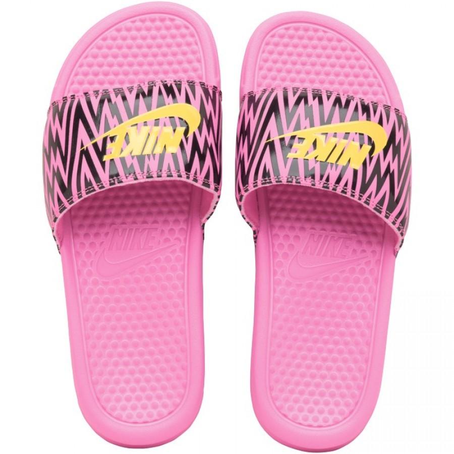 Nike Womens Benassi JDI Slide Sandals Violet-Citron-Black - Kick Game