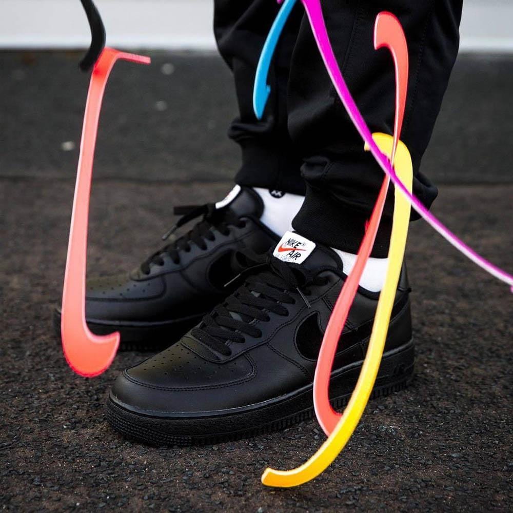 Nike Air Force 1 07 QS Velcro Black Swoosh Pack — Kick Game