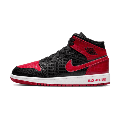 Air Jordan 1 Mid SS GS 'Black + Red = Bred' - Kick Game