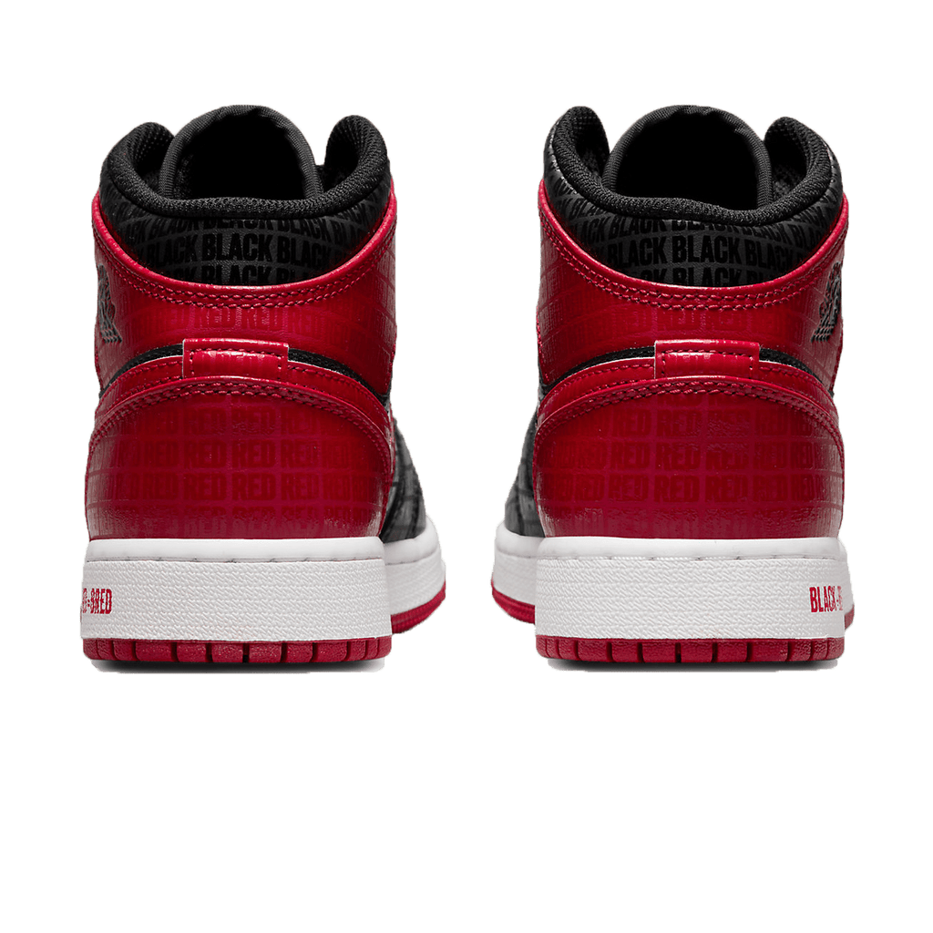 Air Jordan 1 Mid SS GS 'Black + Red = Bred' - Kick Game