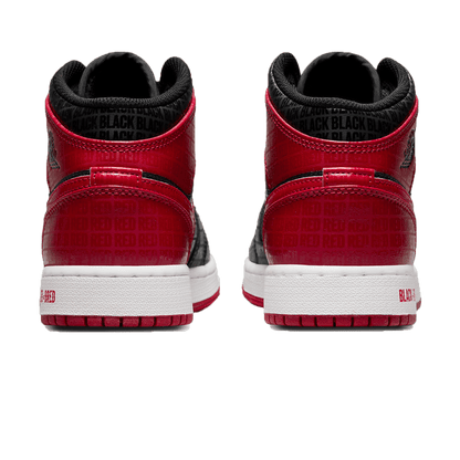 Air Jordan 1 Mid SS GS 'Black + Red = Bred' - Kick Game
