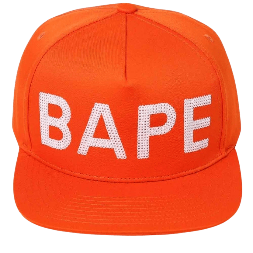 Bape Sequin Snap Back Cap Orange - Kick Game