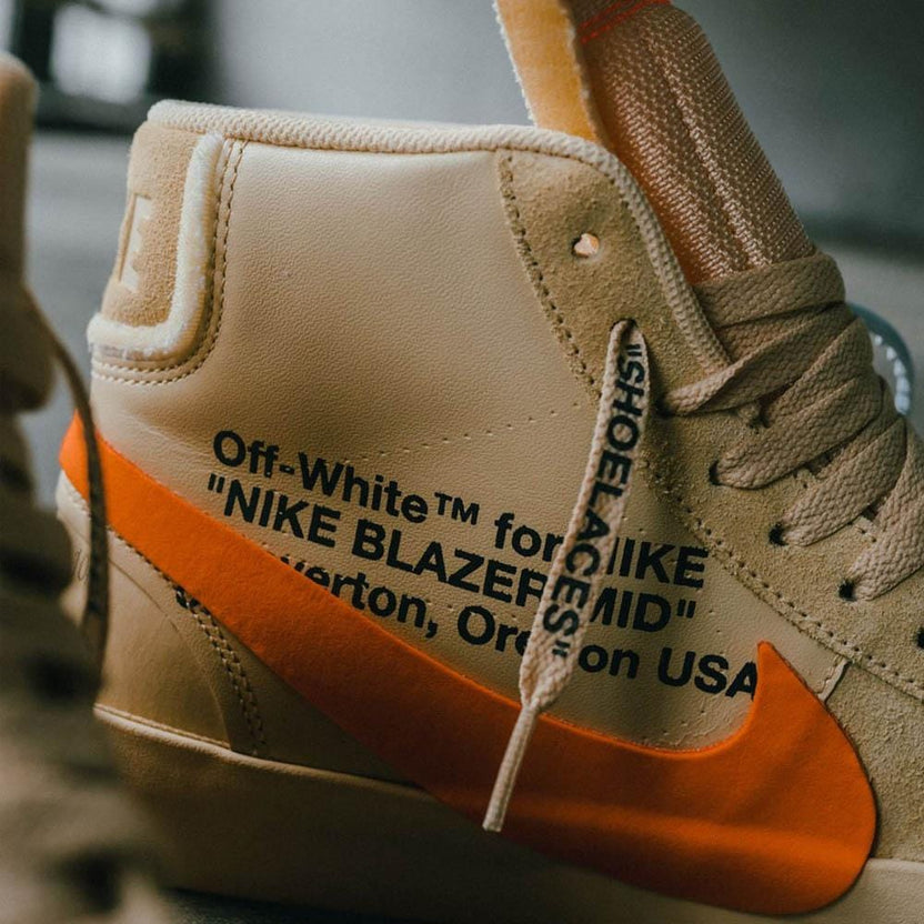 nike blazer orange off white