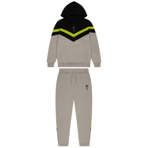 Trapstar V Stripe Hoodie Tracksuit-Grey/Lime/Black