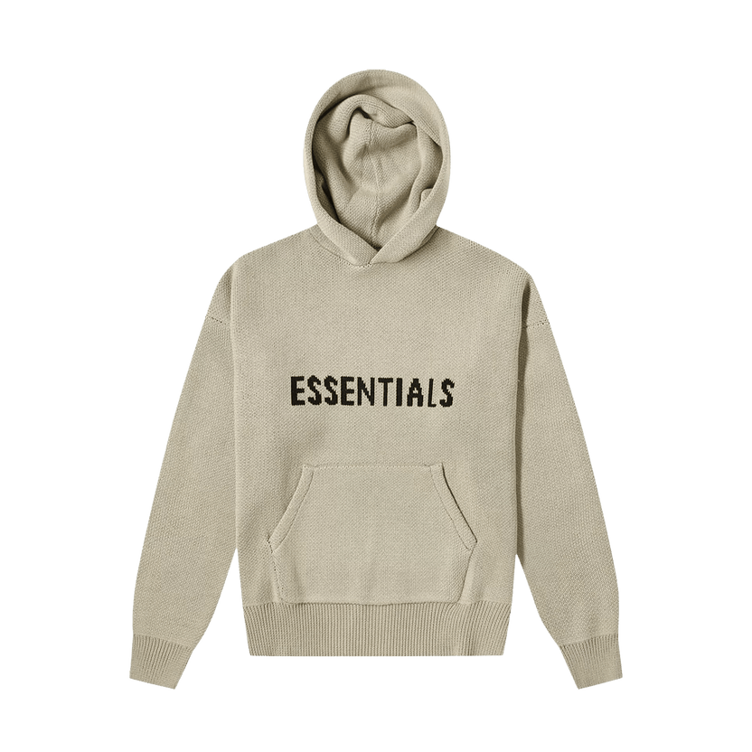 Fear of God Essentials Knit Hoodie 'Olive' — Kick Game