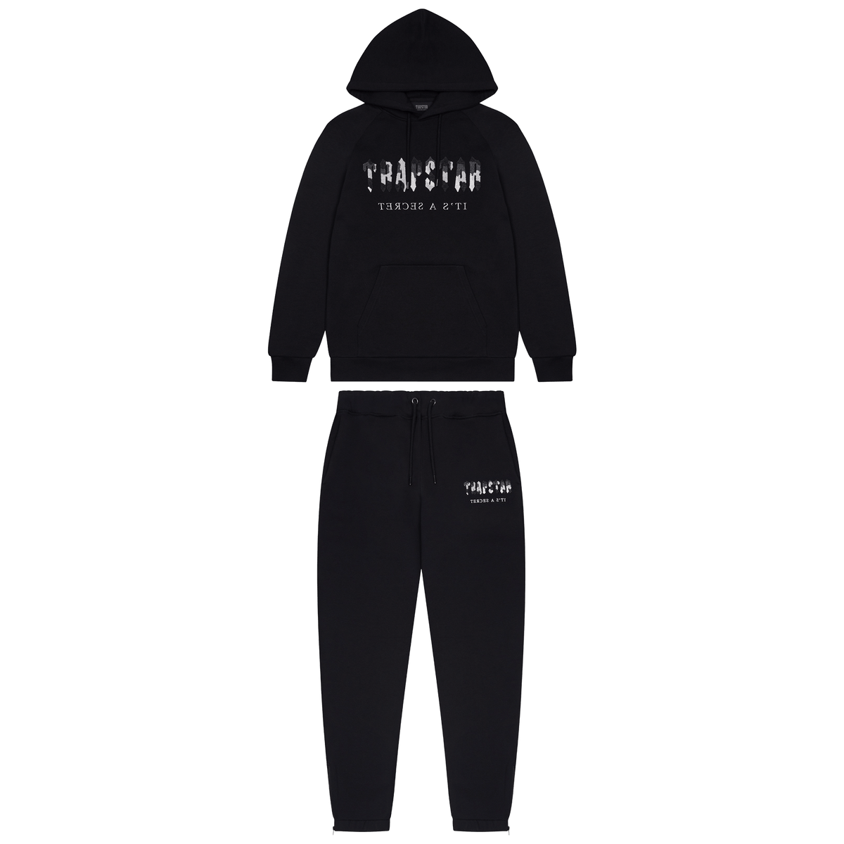 Trapstar Chenille Decoded Hooded Tracksuit - Black Camo Edition - Kick Game