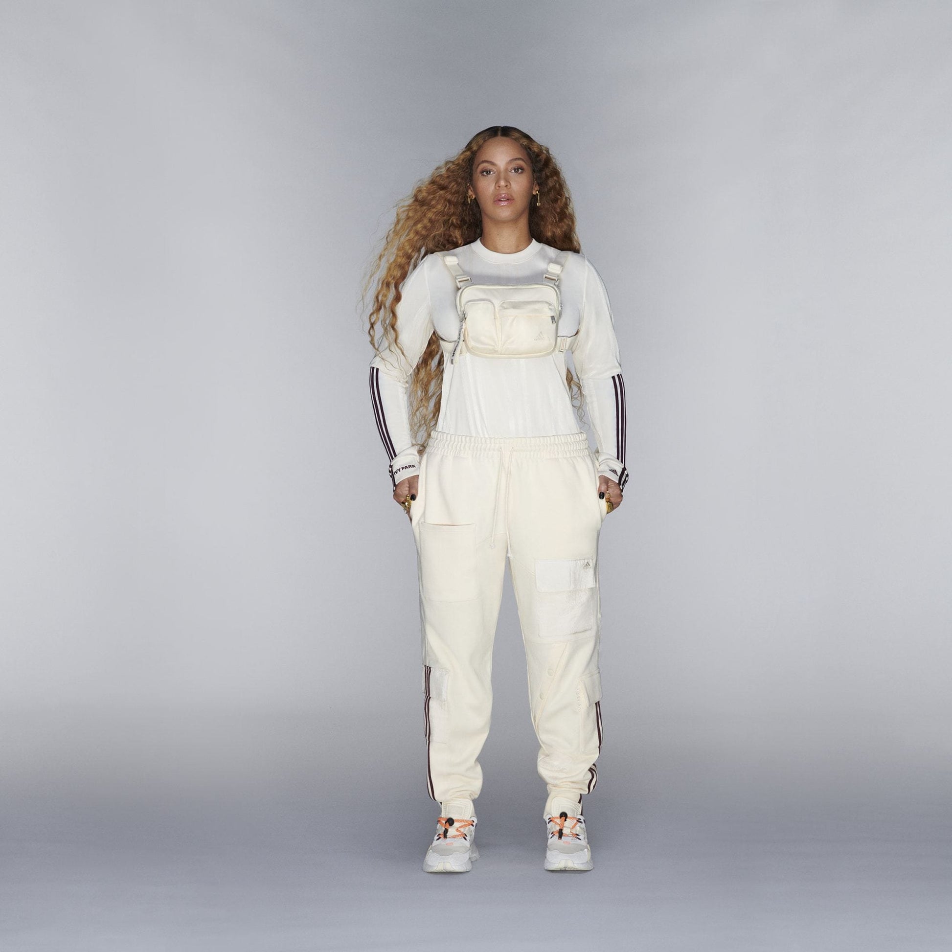 adidas Ivy Park Cargo Sweatpants Ecru Tint/Maroon - Kick Game