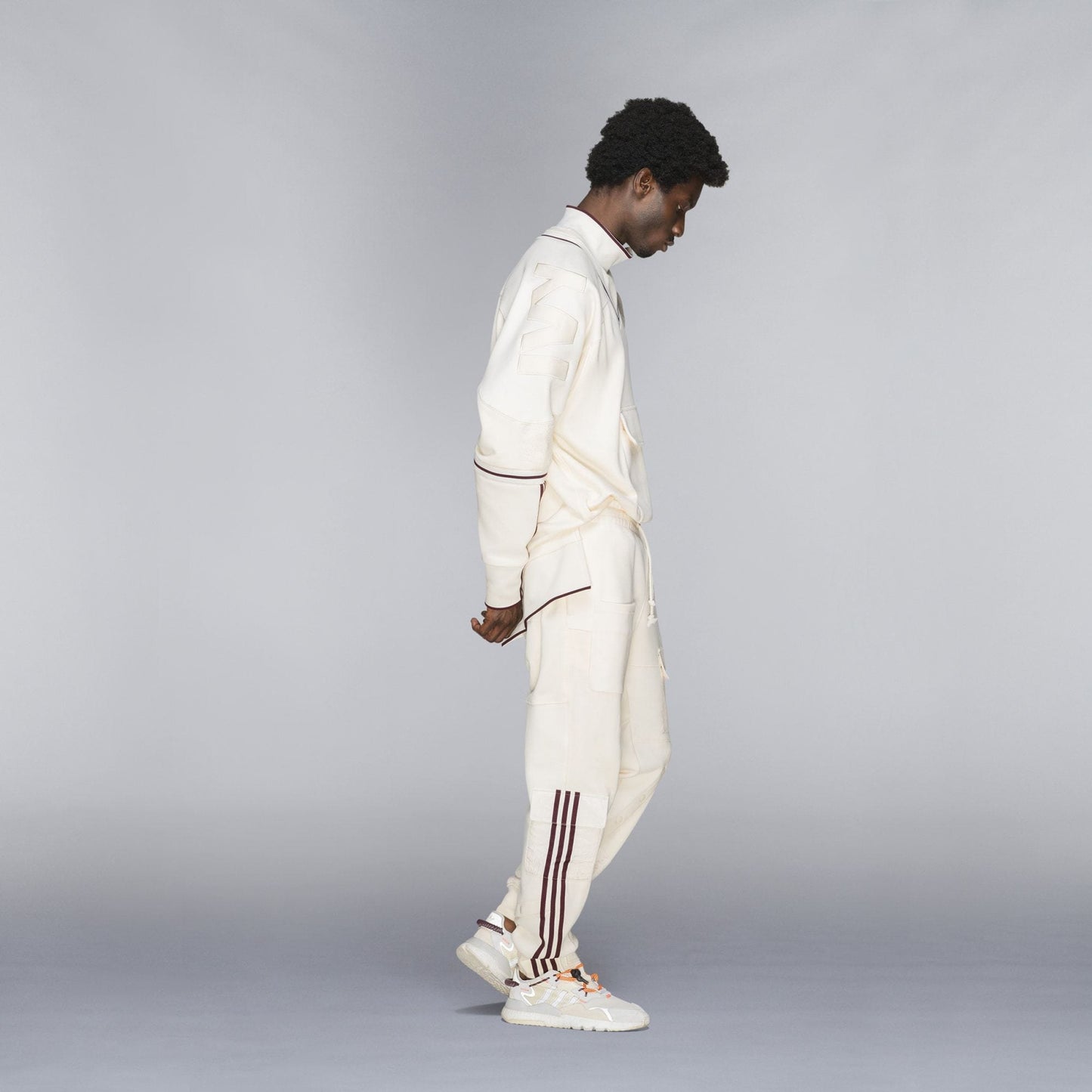 adidas Ivy Park Cargo Sweatpants Ecru Tint/Maroon - Kick Game