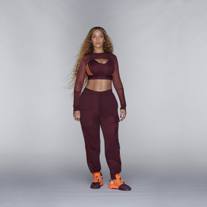 adidas Ivy Park Cargo Sweatpants Maroon/Solar Orange - Kick Game