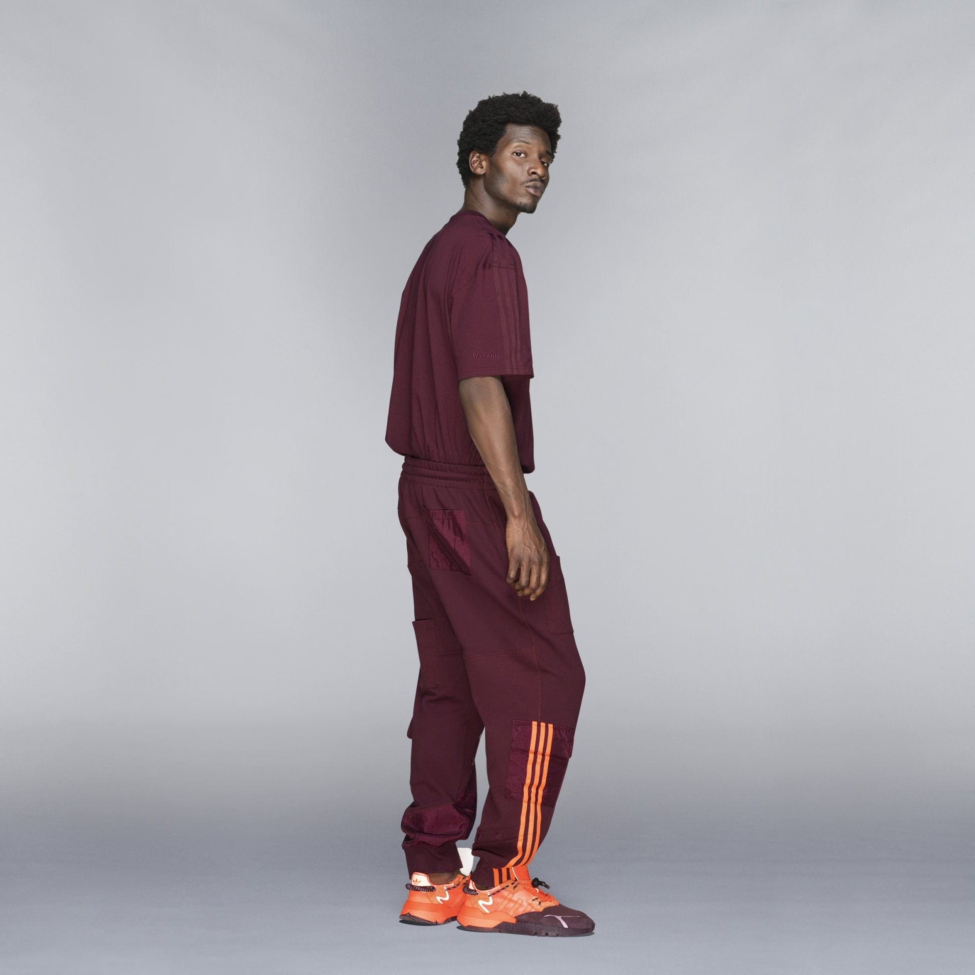 adidas Ivy Park Cargo Sweatpants Maroon/Solar Orange - Kick Game
