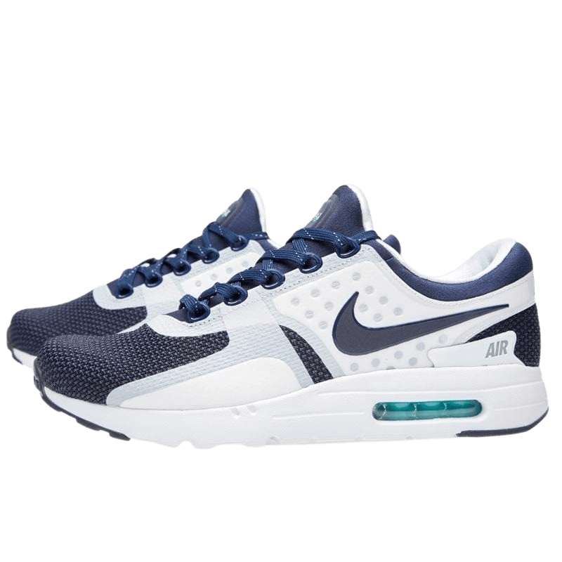 NIKE AIR MAX ZERO QS White & Mid Navy - Kick Game